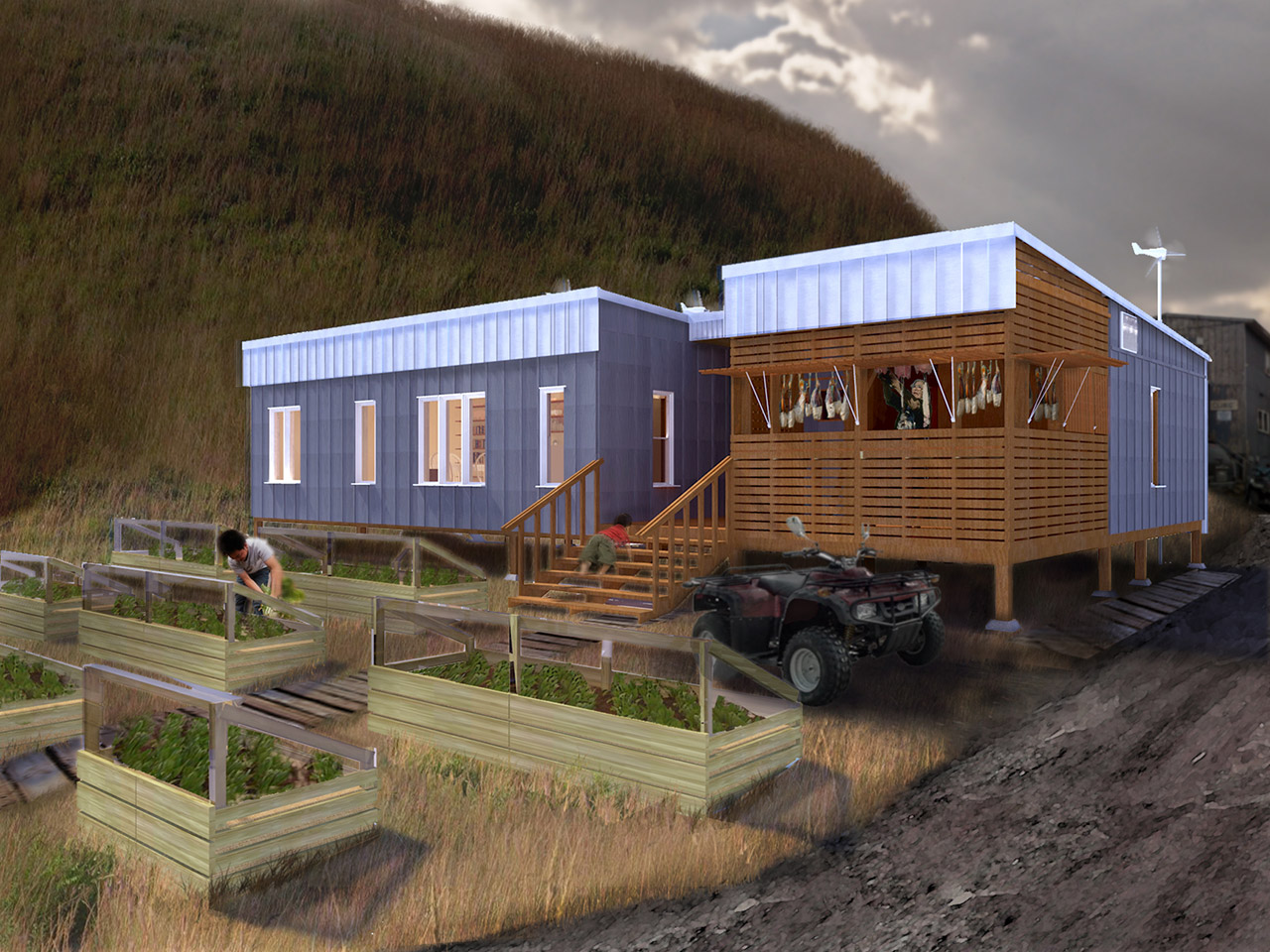 Belknap and Swain - House for a Windy Island, second place in the Living Aleutian Home Design Competition 2012